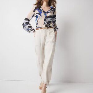 WHBM High-Rise Pret Relaxed Utility Ankle Pant 8